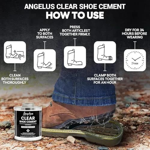 Angelus Clear Shoe Cement 946ml (32 fl oz) | Industrial Strength Sole Adhesive for Sneakers, Boots, & More thumbnail 6