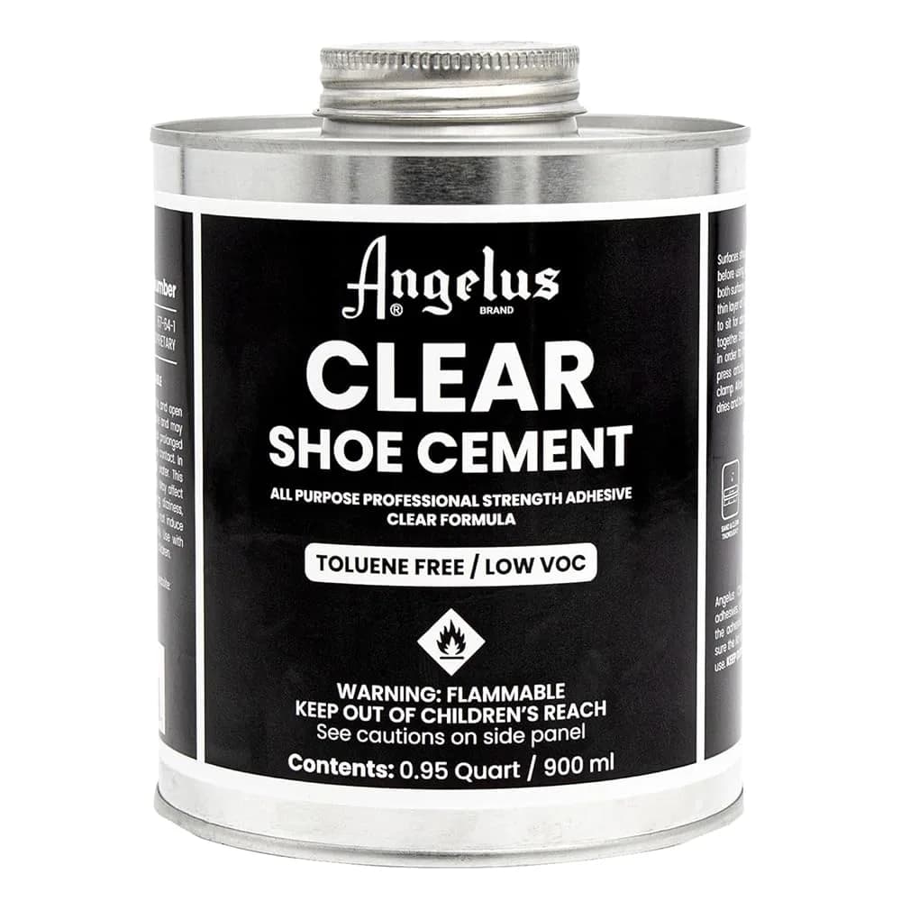 Angelus Clear Shoe Cement 4 oz (118ml) | Professional-Strength Waterproof Glue for Leather, Vinyl & Fabric Repairs — 30.5 fl oz.