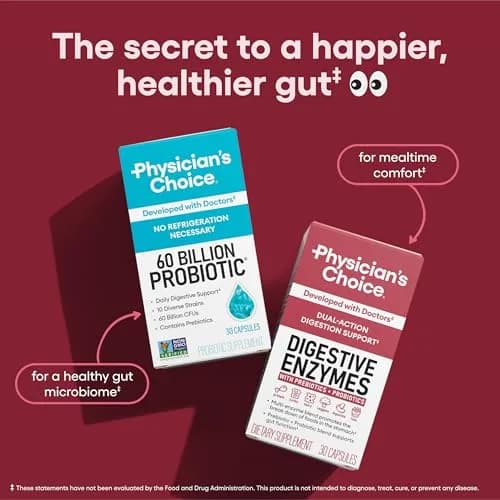 Physician's CHOICE Digestive Enzymes 180 Count (85g) | Supports Gut Health & Reduces Bloating thumbnail 5