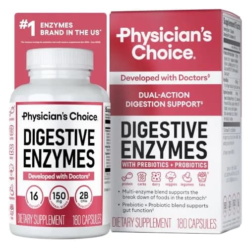 Physician's CHOICE Digestive Enzymes 180 Count (85g) | Supports Gut Health & Reduces Bloating thumbnail 1