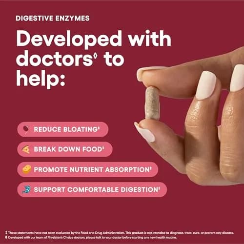 Physician's CHOICE Digestive Enzymes 180 Count (85g) | Supports Gut Health & Reduces Bloating thumbnail 3