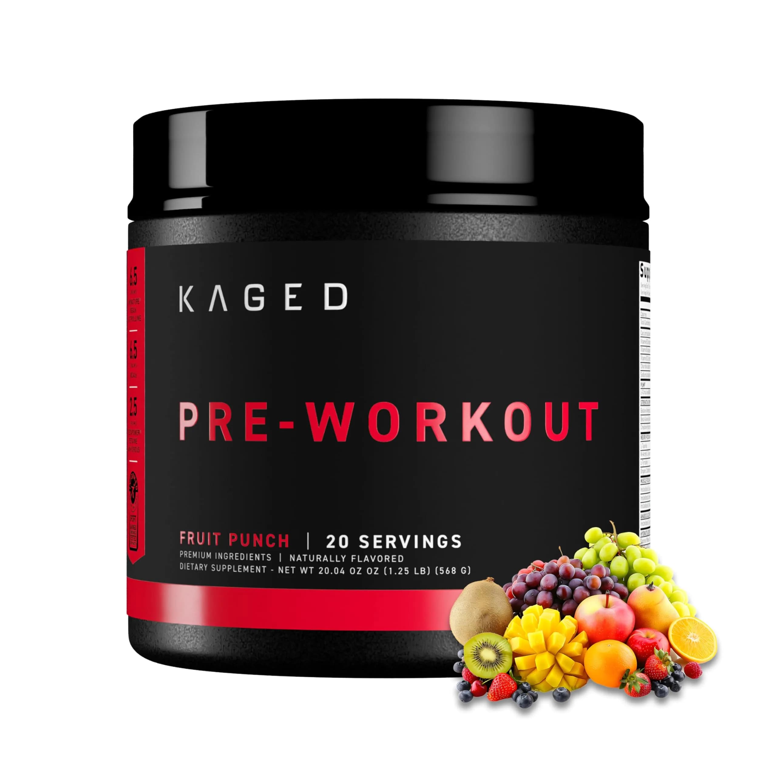 Kaged Pre Workout Powder | Fruit Punch | 20 Servings | Vegan, Gluten-Free, Non GMO — Fuit Punch