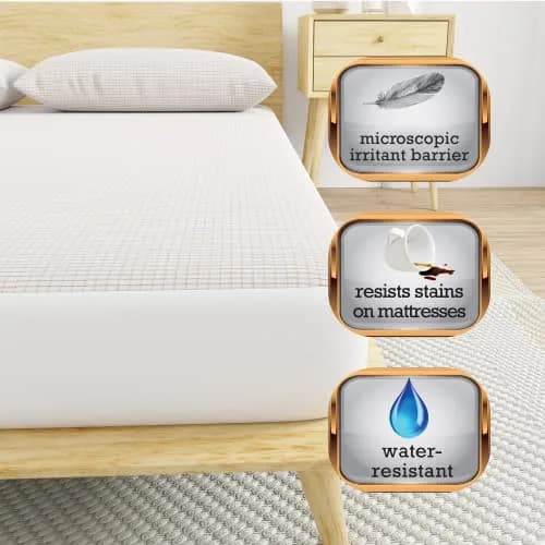 Bed Bug Blocker All-in One Copper Infused Fitted Mattress Protector | Water Resistant Twin, White thumbnail 5