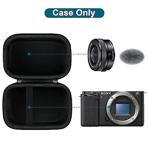 Canboc Carrying Case for Sony ZV-E10 Mirrorless Camera with 16-50mm Lens | Black Hard EVA Shell thumbnail 2