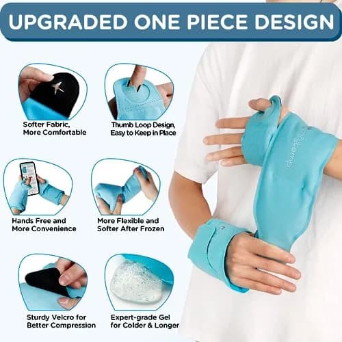 Comfytemp Wrist Ice Pack Wrap Carpal Tunnel Relief 2 Pack | Targeted Cold & Hot Therapy for Hand & Wrist Pain thumbnail 3