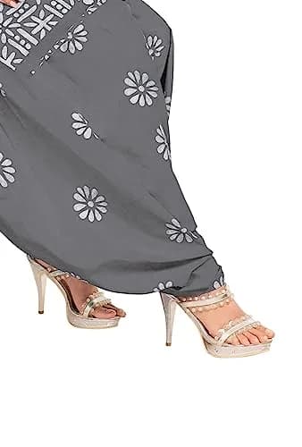 Miraan Women's Unstitched Cotton Batik Dress Material Free Size Grey | Ethnic Wear for Casual & Festive Occasions thumbnail 4