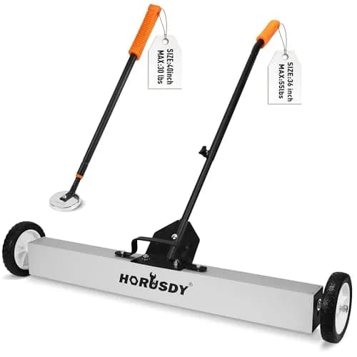 HORUSDY 36-Inch Rolling Magnetic Sweeper with Wheels & 40-Inch Telescoping Pickup Tool | 55-Pound Capacity thumbnail 1
