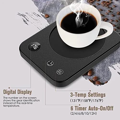 Lesipee Electric Coffee Mug Warmer with Auto Shut Off & 3 Temperature Settings | 156 ml (5.5 fl oz) thumbnail 3