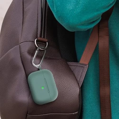 Woyinger AirPods Pro Case with Cleaner Kit | Compatible with 1st Gen, Pine Green, Silicone, Waterproof thumbnail 6