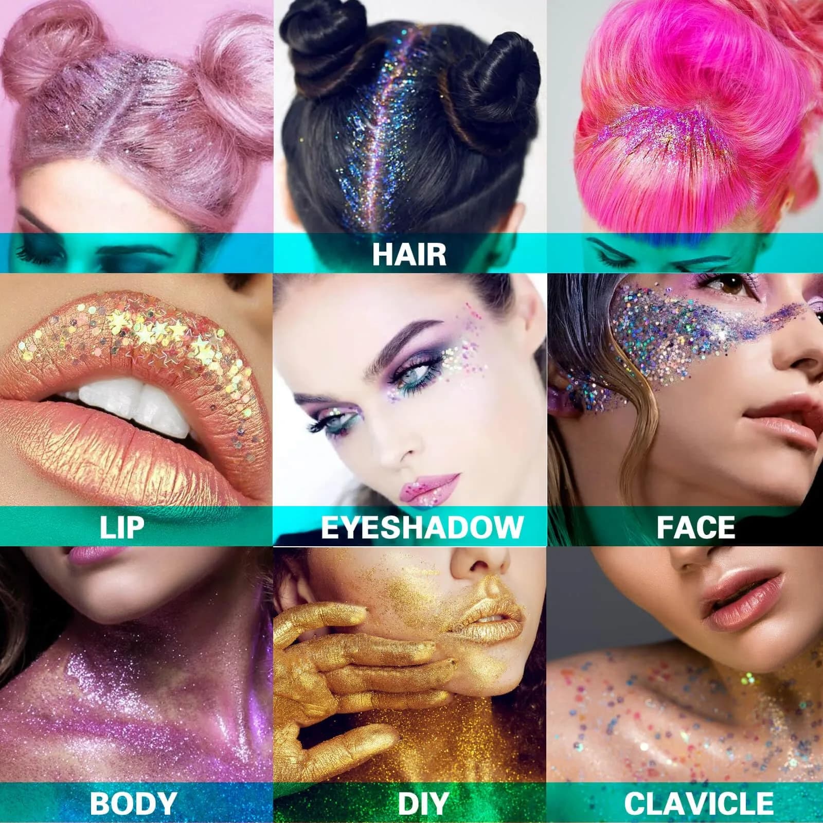MEICOLY Black Face Glitter Gel 25.5g (0.9 Oz) | Holographic Mermaid Sequins for Festivals & Cosplay - view 6