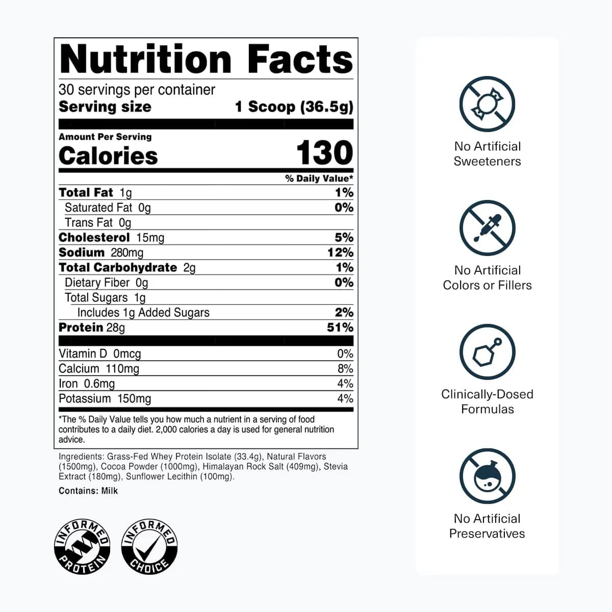 Transparent Labs Grass-Fed Whey Protein Isolate Oatmeal Chocolate Chip Cookie Flavor | 28g Protein Per Serving, 9 Essential Amino Acids - view 3
