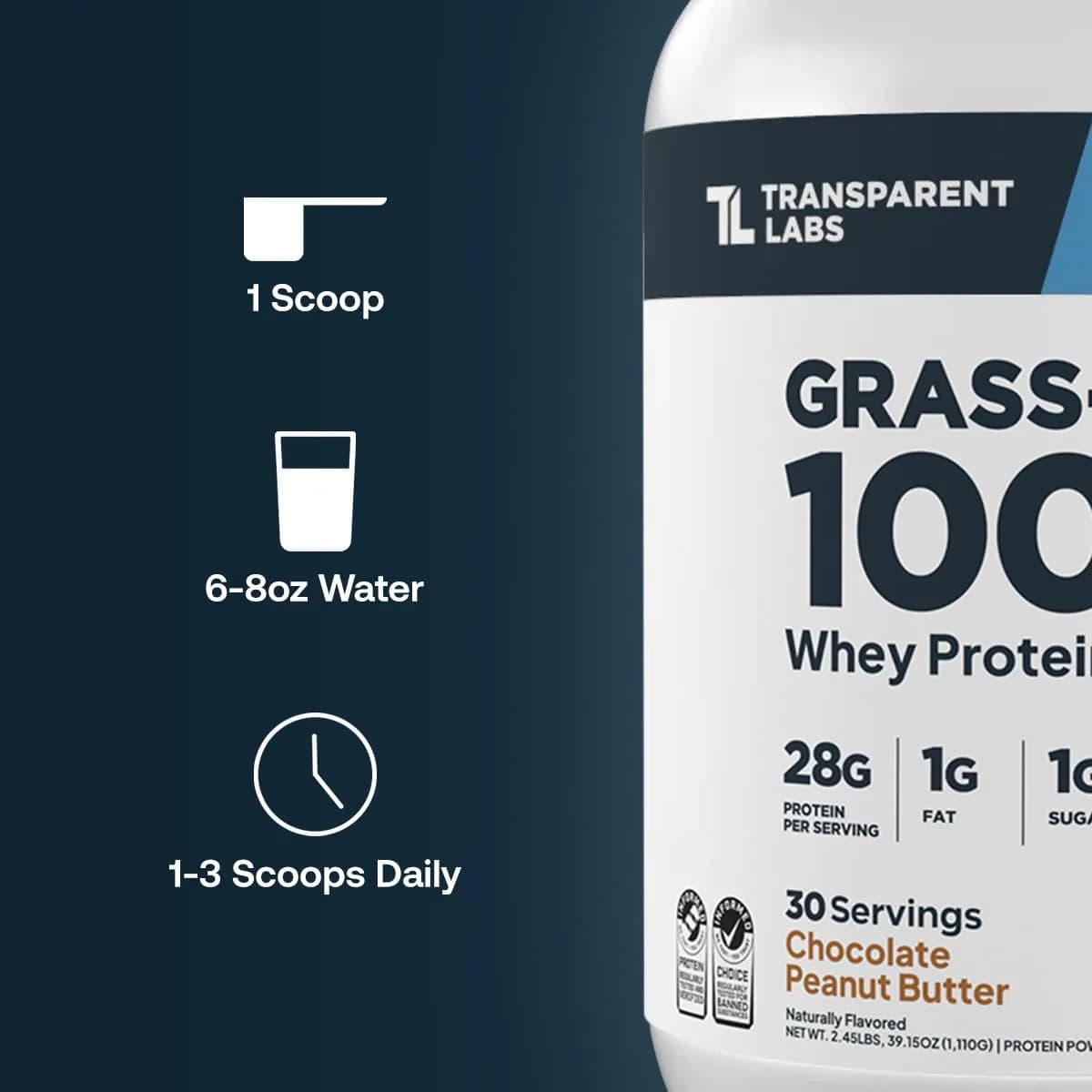 Transparent Labs Grass-Fed Whey Protein Isolate Oatmeal Chocolate Chip Cookie Flavor | 28g Protein Per Serving, 9 Essential Amino Acids - view 6