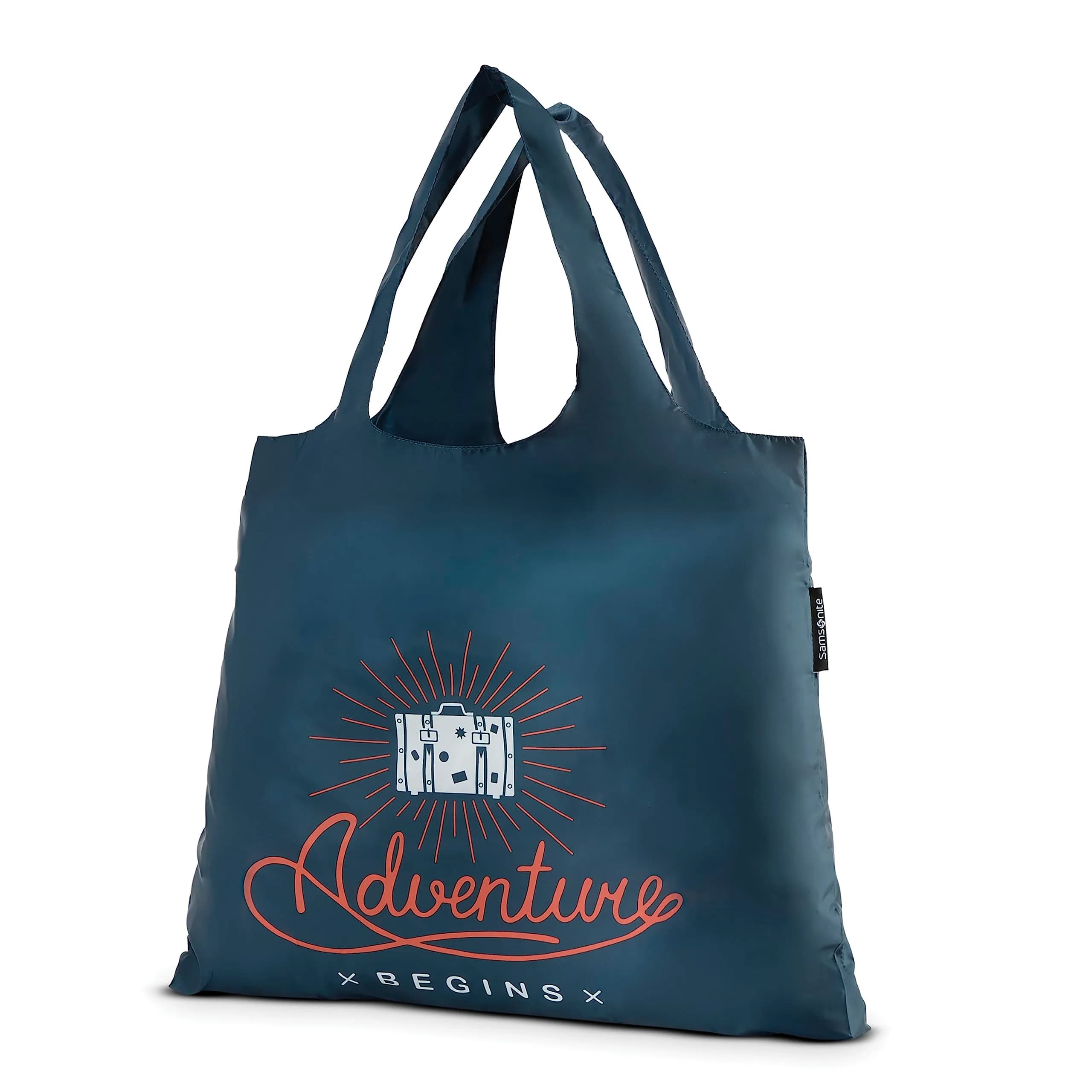 Samsonite Foldable Shopper’s Tote, Adventure Begins, 23 kg (50 lb) Capacity | Lightweight & Compact Travel Bag