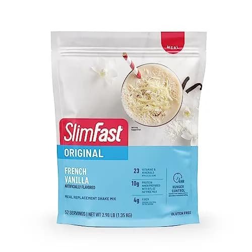 SlimFast Meal Replacement Powder French Vanilla | 52 Servings | 10g Protein, Gluten-Free, On-the-Go thumbnail 1