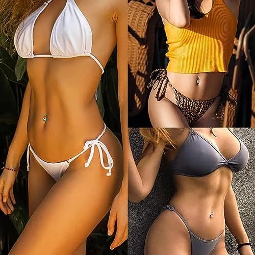 NICEIGHT 2PCS 14G Surgical Steel Belly Button Rings | Hypoallergenic CZ Navel Jewelry (12mm) thumbnail 5