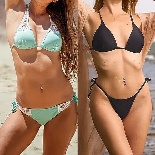 NICEIGHT 2PCS 14G Surgical Steel Belly Button Rings | Hypoallergenic CZ Navel Jewelry for Women thumbnail 6