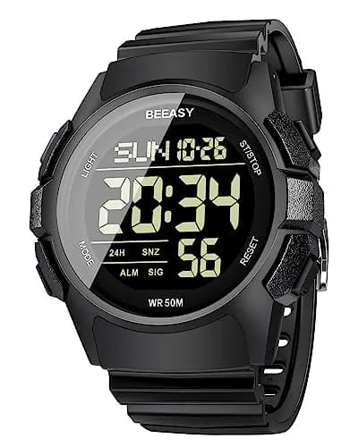 Beeasy Men's Digital Sports Watch 49mm (1.93 inches) | 5ATM Waterproof, Shock-Resistant, Stopwatch thumbnail 1