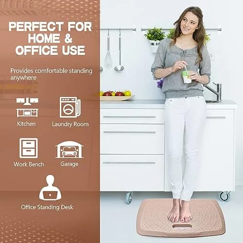 ergohead Anti Fatigue Floor Mat with Massage Points | Rose Gold, 17" x 22" | Cushioned Support for Office & Kitchen thumbnail 5