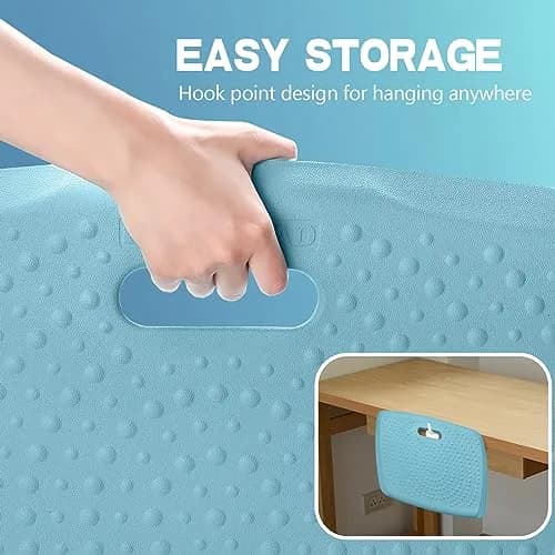 ergohead 3/4 inch Thick Office Standing Desk Mat | Anti-Fatigue Cushioned Floor Pad with Massage Points (Teal, 17" x 22") thumbnail 7