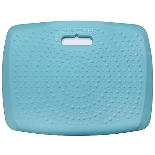 ergohead 3/4 inch Thick Office Standing Desk Mat | Anti-Fatigue Cushioned Floor Pad with Massage Points (Teal, 17" x 22") thumbnail 8