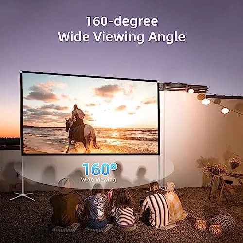 AODIOU 120 Inch Portable Projector Screen with Stand & Carry Bag | Wrinkle-Free HD 4K Outdoor Movie Screen thumbnail 2