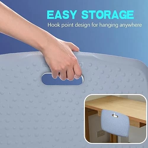 ergohead 3/4 inch anti fatigue standing desk mat, portable small standing pad with handle, waterproof kitchen floor mat with massage points, denim, 17" x 22" | Comfort & Support thumbnail 7