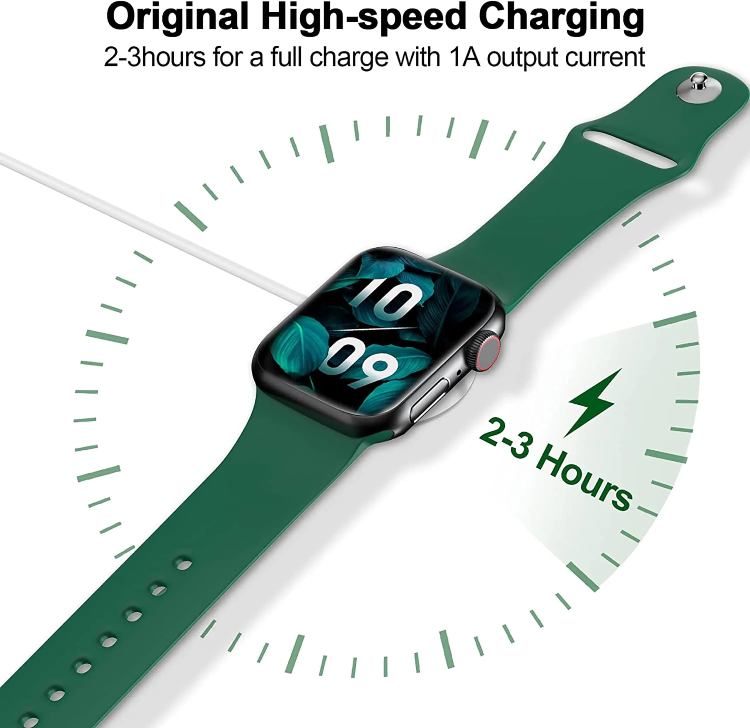 xiwxi 1.0M Magnetic Charging Cable for Apple Watch - White | Fast Wireless iWatch Charger - view 3