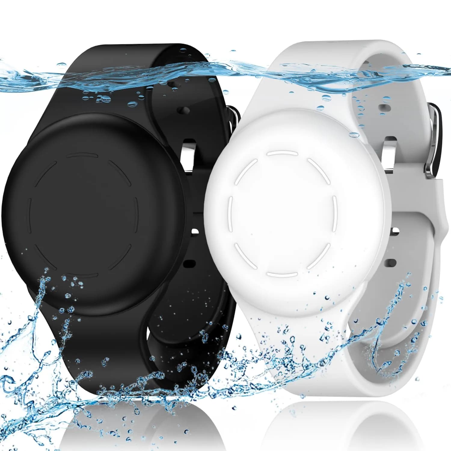 R-fun Waterproof Air Tag Bracelet 2 Pack | Silicone GPS Item Finder Case Cover - main product image
