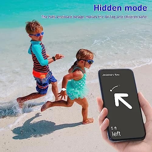 R-fun Waterproof Air Tag Bracelet 2 Pack | Silicone GPS Item Finder Case Cover thumbnail 4