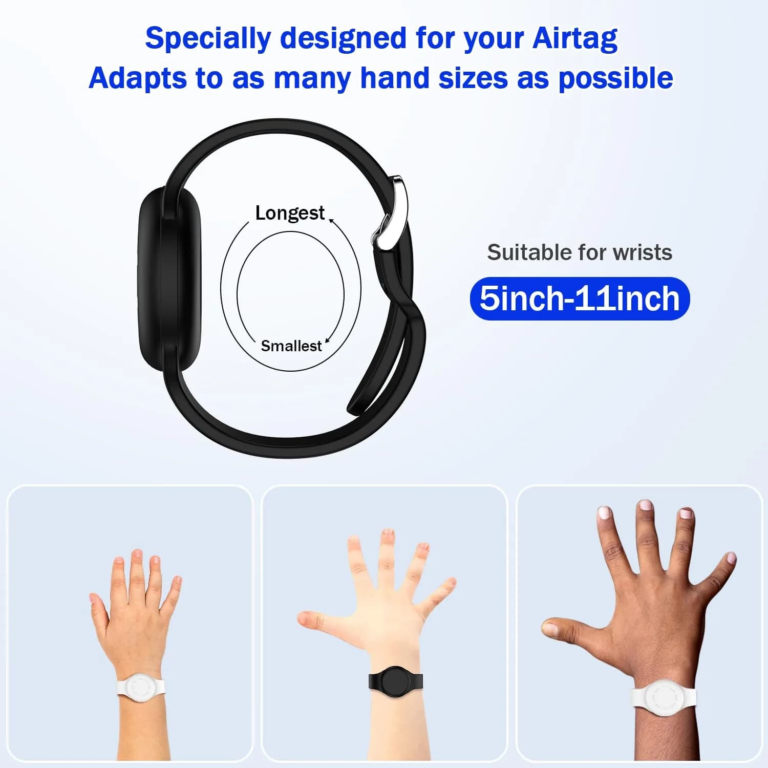 R-fun Waterproof Air Tag Bracelet 2 Pack | Silicone GPS Item Finder Case Cover - view 5