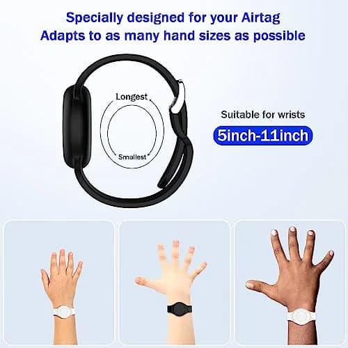 R-fun Waterproof Air Tag Bracelet 2 Pack | Silicone GPS Item Finder Case Cover thumbnail 5