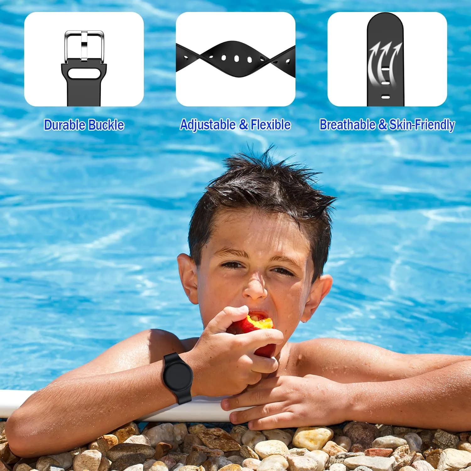 R-fun Waterproof Air Tag Bracelet 2 Pack | Silicone GPS Item Finder Case Cover - view 6