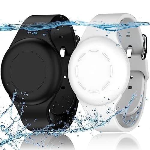 R-fun Waterproof Air Tag Bracelet 2 Pack | Silicone GPS Item Finder Case Cover thumbnail 1