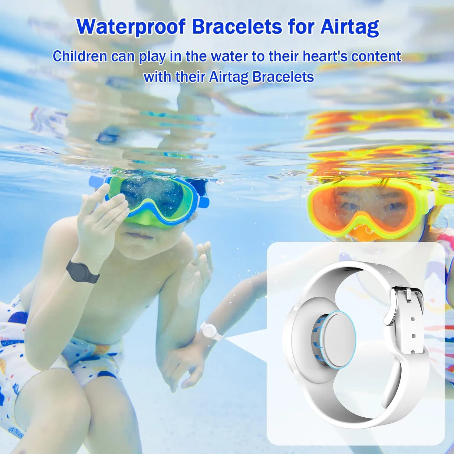 R-fun Waterproof Air Tag Bracelet 2 Pack | Silicone GPS Item Finder Case Cover - view 3
