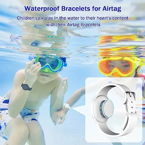 R-fun Waterproof Air Tag Bracelet 2 Pack | Silicone GPS Item Finder Case Cover thumbnail 3
