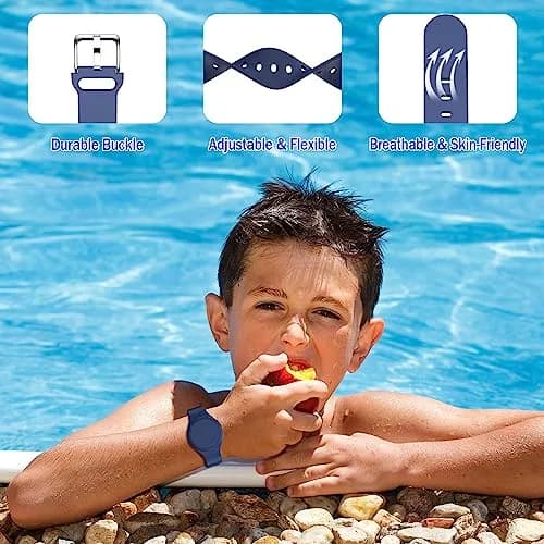 R-fun Waterproof Air Tag Bracelet 2 Pack | Soft Silicone GPS Item Finder Case Cover for Apple AirTag thumbnail 6