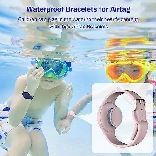 R-fun Waterproof Air Tag Bracelet 2 Pack | Soft Silicone GPS Item Finder Case Cover for Apple AirTag thumbnail 3