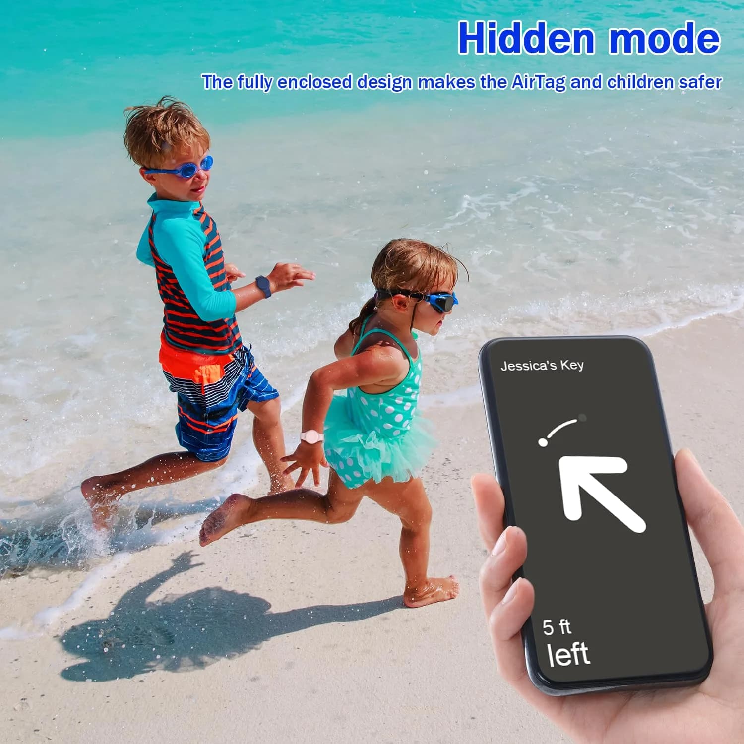 R-fun Waterproof Air Tag Bracelet 2 Pack | Soft Silicone GPS Item Finder Case Cover for Apple AirTag - view 4