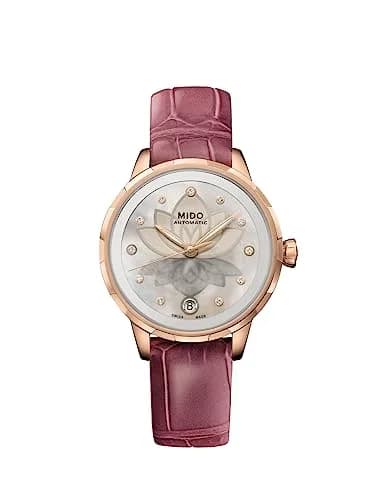MIDO Rainflower Night Swiss Automatic Watch for Women | 34mm White Dial, Rose Gold PVD Coating, Sapphire Crystal thumbnail 1