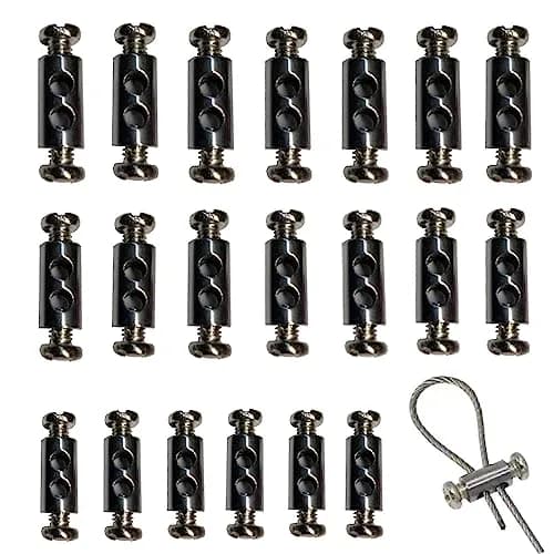 andefu Wire Rope Cable Clamps Double Hole 3mm Line Hole (20-Pack, Gray) thumbnail 1