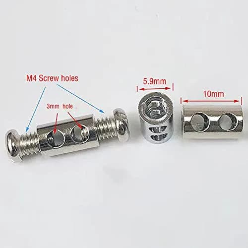 andefu Wire Rope Cable Clamps Double Hole 3mm Line Hole (20-Pack, Gray) thumbnail 2