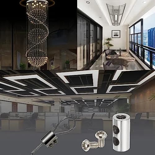 andefu Upgraded Wire Rope Cable Clamps Double Hole M4 Screw Hole 3.2mm Wire Hole, Pack of 20 | Stainless Steel for Indoor/Outdoor Use thumbnail 2