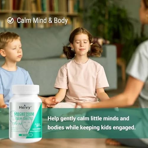 Heivy Kids Magnesium Glycinate 100mg & Vitamin B6 | Supports Calm & Relaxation for Children 4+ thumbnail 7