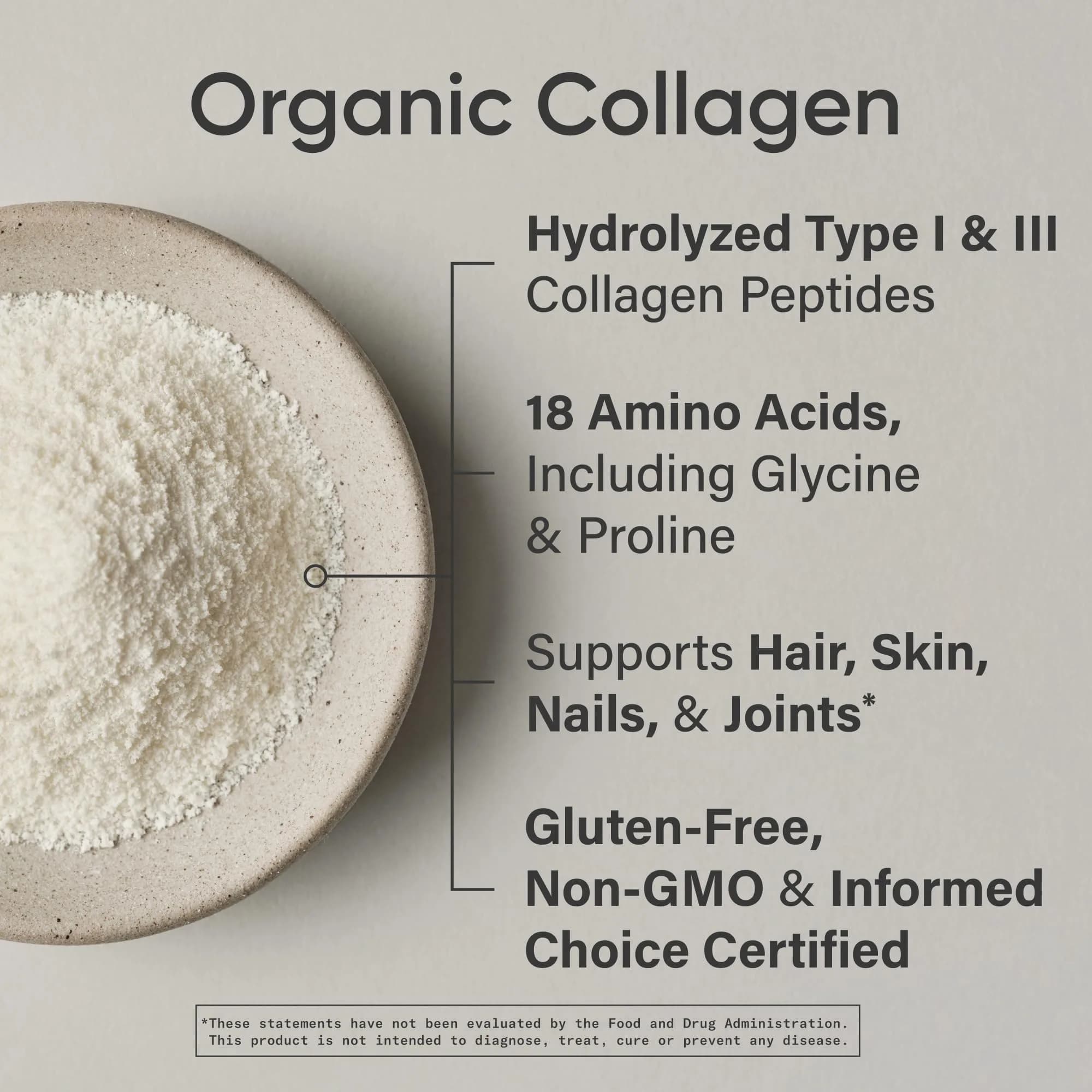 Sports Research Organic Collagen Peptides Powder Unflavored 300g (10.58 oz) | USDA Organic Daily Wellness Support - view 4