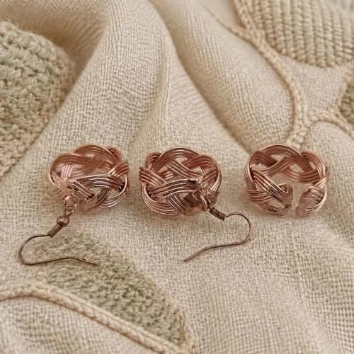 SHINDE EXPORTS Pure Copper Choker Necklace Set with Earrings for Women | Indian Jewelry Set (Style 1) thumbnail 6