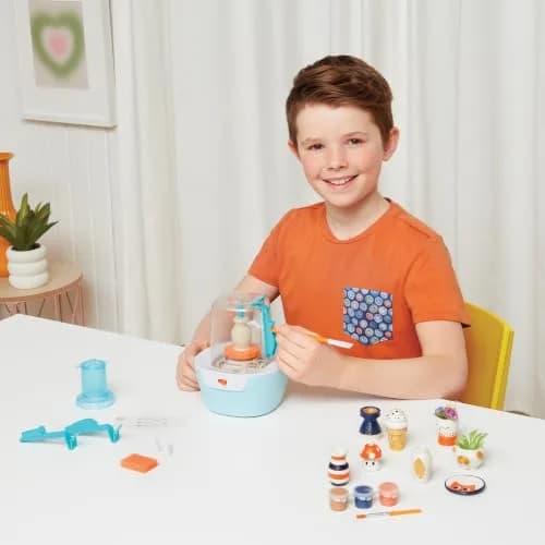 Make It Real Mini Pottery Studio - 26-Piece DIY Kit with Air Dry Clay | Beginner to Master Levels thumbnail 8