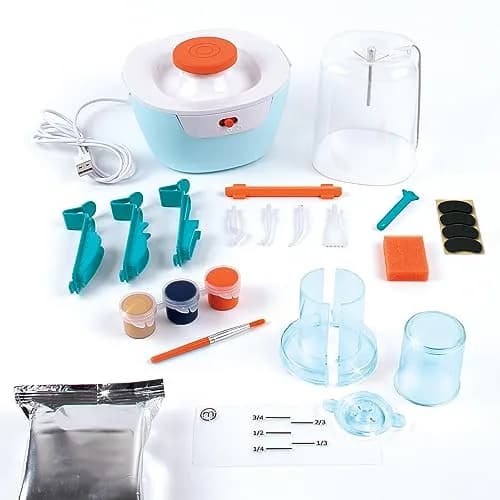 Make It Real Mini Pottery Studio - 26-Piece DIY Kit with Air Dry Clay | Beginner to Master Levels thumbnail 3