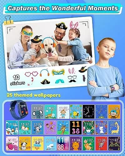 Sueseip Kids Watch for Boys, Touchscreen Dual Cameras, 1.69" HD Display, Educational & Entertainment Features thumbnail 5