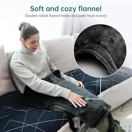 Snailax Heating Pad for Neck & Shoulders and Back, 82.3 cm x 59.7 cm (24" x 33") | Fast Heating with 6 Settings & Auto Shut-Off thumbnail 5