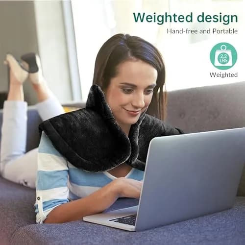 Snailax Heating Pad for Neck & Shoulders and Back, 82.3 cm x 59.7 cm (24" x 33") | Fast Heating with 6 Settings & Auto Shut-Off thumbnail 6